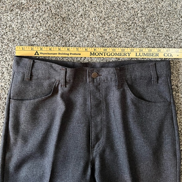 VTG Men’s Levi’s Polyester Pants W36 L30 Pleated Brown - Picture 4 of 8